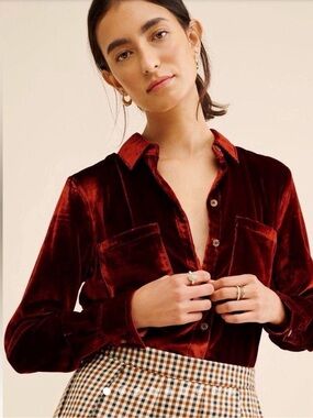 Anthropology Pilcro Velvet Top- XXS